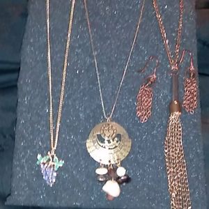 My grandma's 3 necklaces and earrings combo. $12